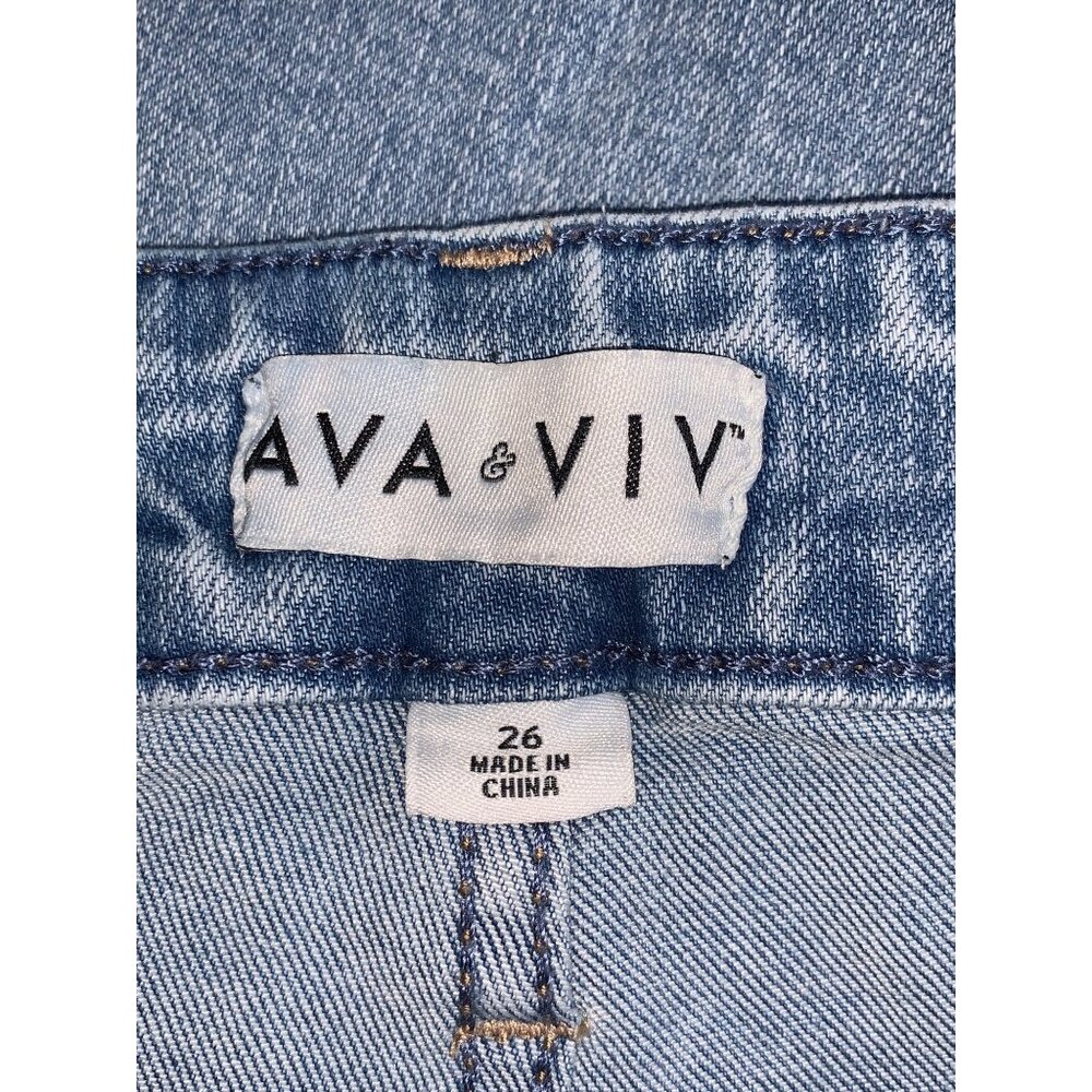 Ava & Viv Womens High Rise Skinny Blue Denim Jeans Casual Stretch Plus Size 26 - Picture 6 of 9